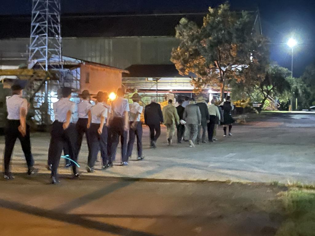 Hundreds gathered at Farleigh Mill just after 5am to join the Farleigh-Northern Beaches RSL sub branch service. Photo: Fergus Gregg