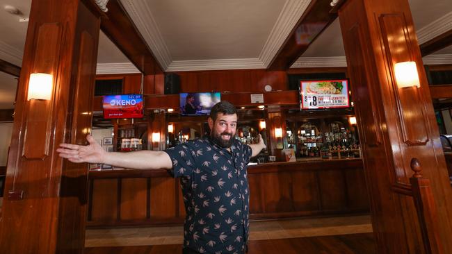 Hotel Darwin manager Brett Lubicz said the pub can fit in 300 people under the new restrictions because of its three sectioned-off areas. Picture: Glenn Campbell