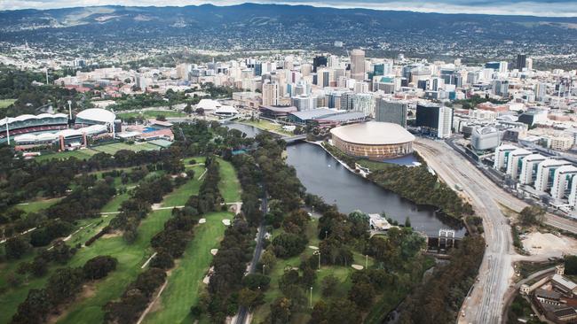 An artist’s impression of the proposed arena. Lord Mayor Sandy Verschoor is concerned about high rise buildings being allowed within the vegetated area. Picture: Supplied