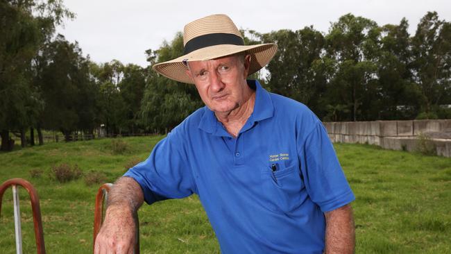 Lindsay Clout, head spokesperson for the Williamtown class action group against the government over PFAS contamination, on his contaminated property at Fullerton Cove, north of Newcastle. Picture: Peter Lorimer