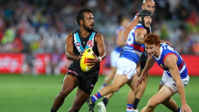 Junior Rioli struggled against the Dogs.