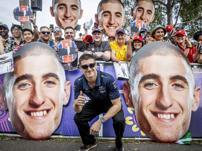 Jack Doohan greets fans. Picture: Jake Nowakowski