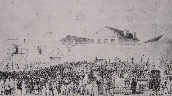 Execution at Darlinghurst Gaol in 1844.