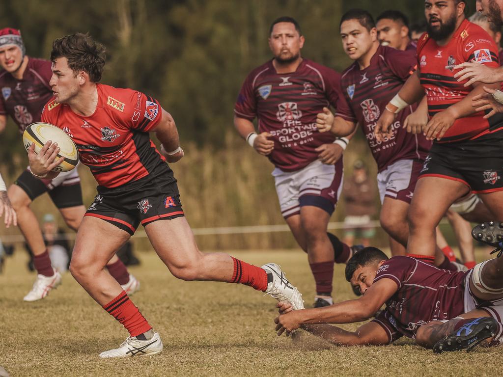 GCDRU major semi final between Colleges Knights and Nerang Bulls. Picture: Glenn Campbell