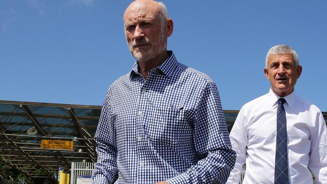 Ian Macdonald walks free from Long Bay Correctional Centre. Picture: Brett Costello