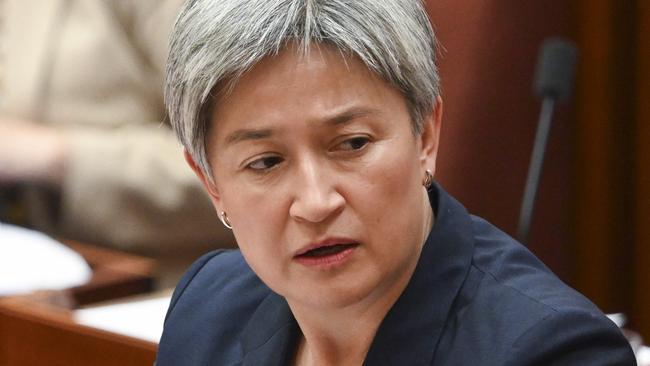 CANBERRA, AUSTRALIA, NewsWire Photos. NOVEMBER 9, 2023: Senator Penny Wong during Question Time in the Senate at Parliament House in Canberra. Picture: NCA NewsWire / Martin Ollman