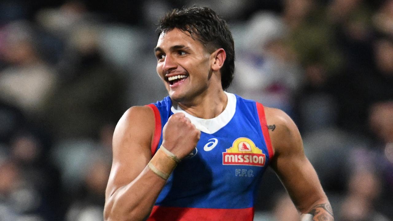 Jamarra Ugle-Hagan booted three goals in the final quarter to give him eight in his last two games. Picture: Daniel Pockett / Getty Images