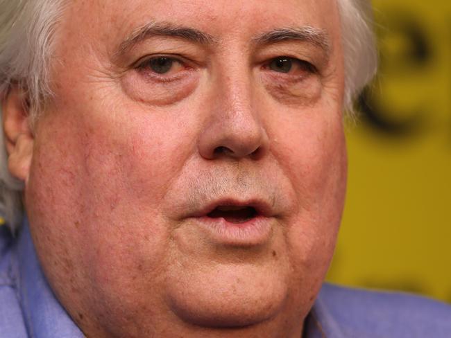 Clive Palmer speaking at a press conference in Brisbane. Pics Tara Croser.