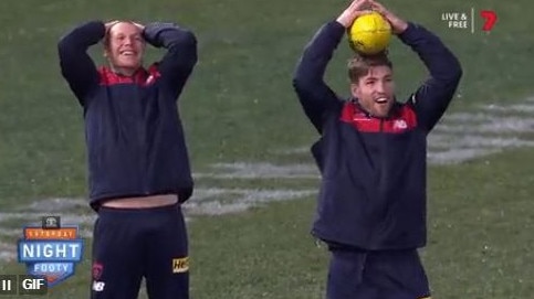 Melbourne players watching the Matildas.