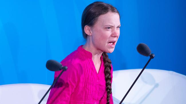 Greta Thunberg speaks during the UN Climate Action Summit. Picture: AFP.