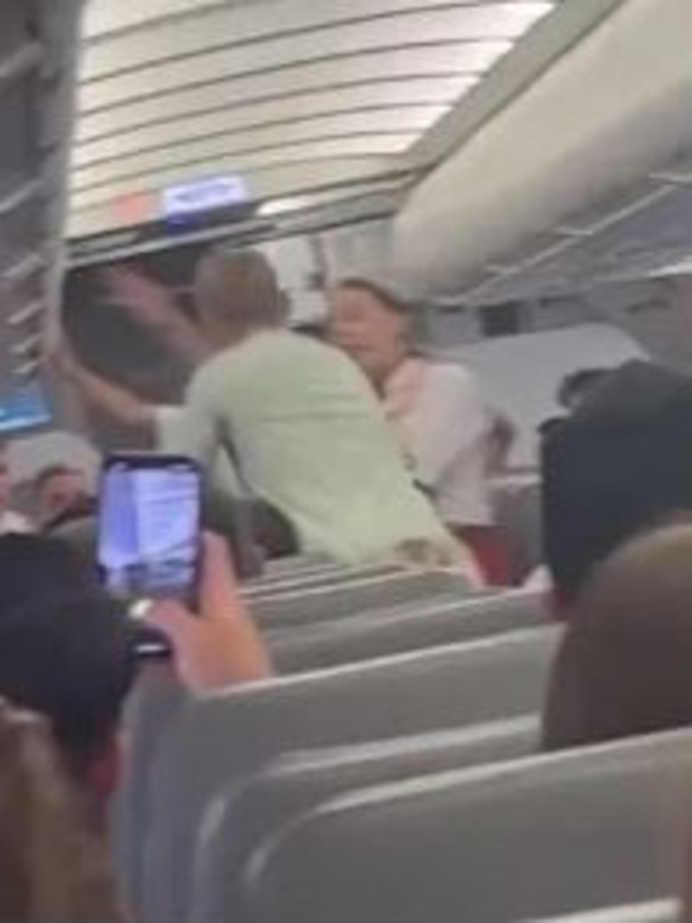 He shoved past a member of the crew before he was tackled to the ground. Picture: TikTok