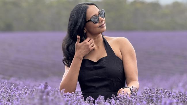 Supuni Jayathma Pathiranawasam among the lavender at Bridestowe Lavender Estate. Bridestowe Lavender Estate in full bloom. Picture: Supuni Jayathma Pathiranawasam