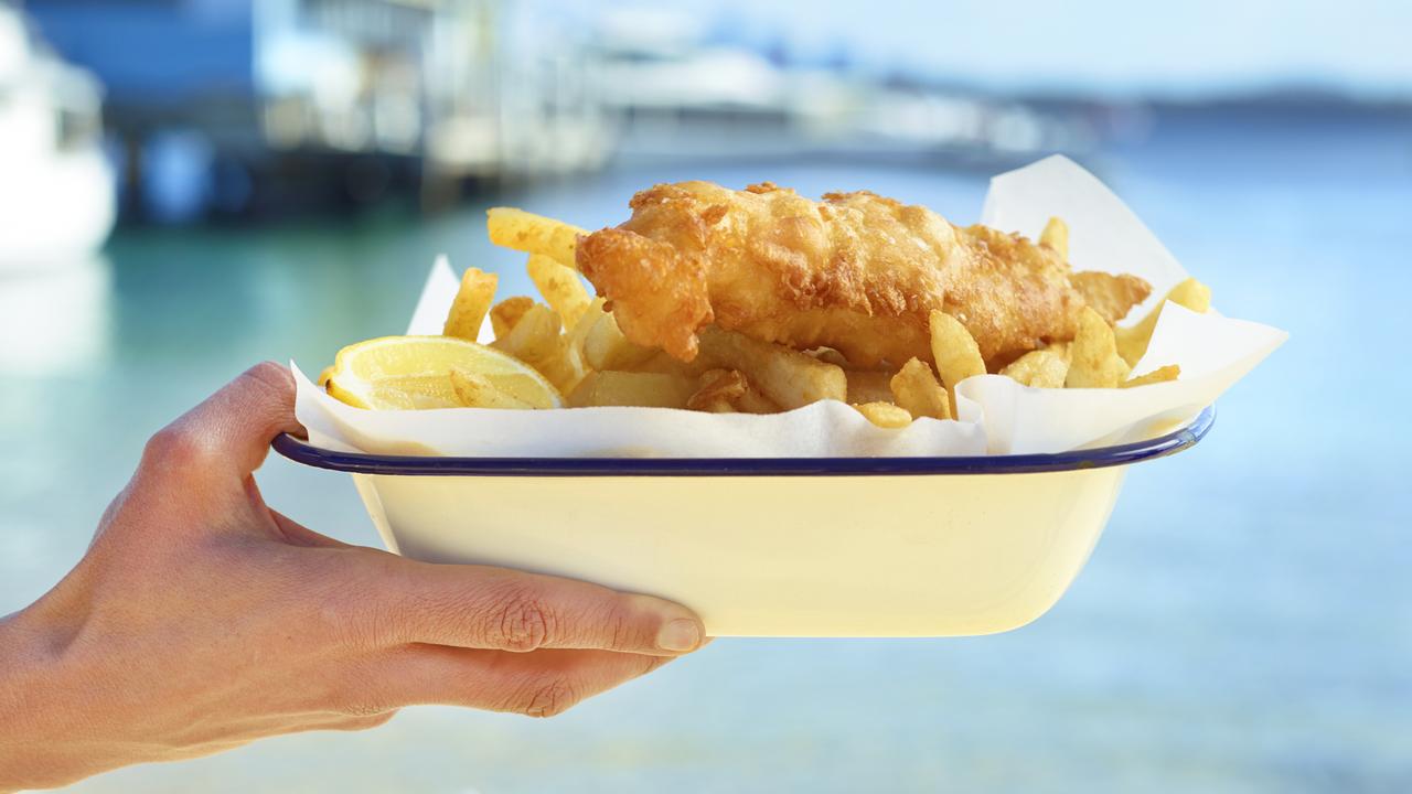 A crispy piece of fish and a decent handful of chips is an excellent cheat-day splurge.