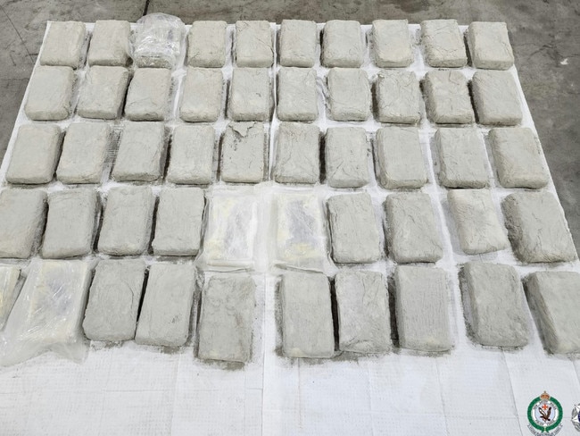 The drugs were concealed in cement bags. Picture: NSW Police