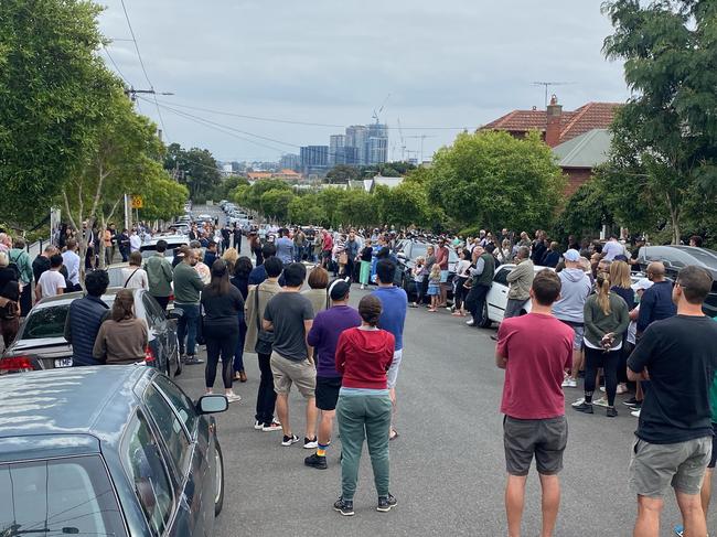 The auction crowd for 21 Bangalore Street, Kensington - for herald sun real estate