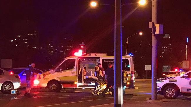 Two people were treated by paramedics at the scene. Picture: Kirstin Payne.