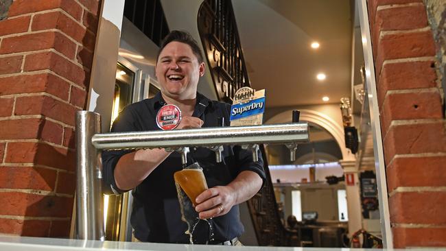 Brompton Hotel bar manager James Davidson was excited to have bar restrictions lifted. Picture: Tom Huntley