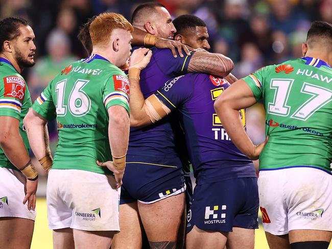 The Melbourne Storm has extended its stay on the Sunshine Coast after a Covid outbreak in Melbourne. Picture: Mark Kolbe/Getty Images