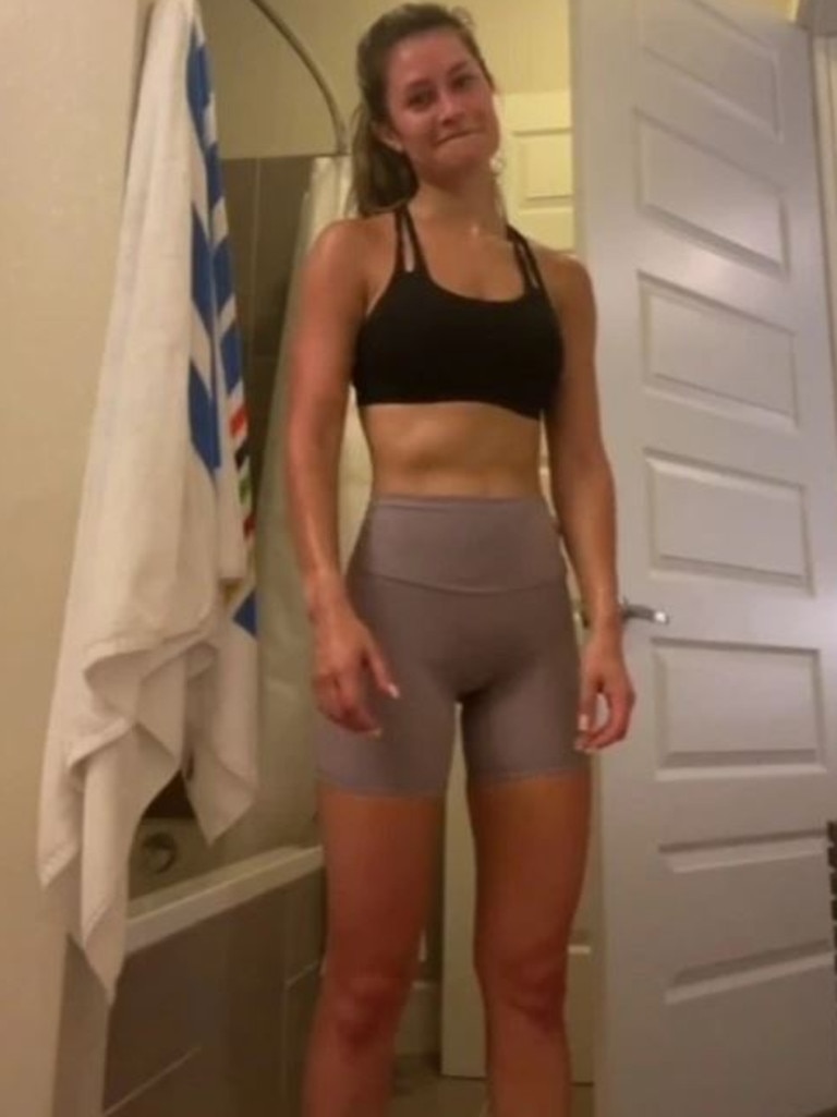 Women are working out in flesh-coloured bike shorts that make them