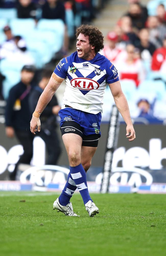 Adam Elliott was fired up after scoring a solo try.