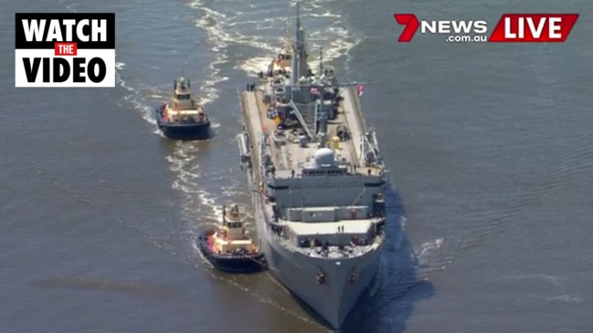 US sailors pitch in with flood clean up (Channel 7)