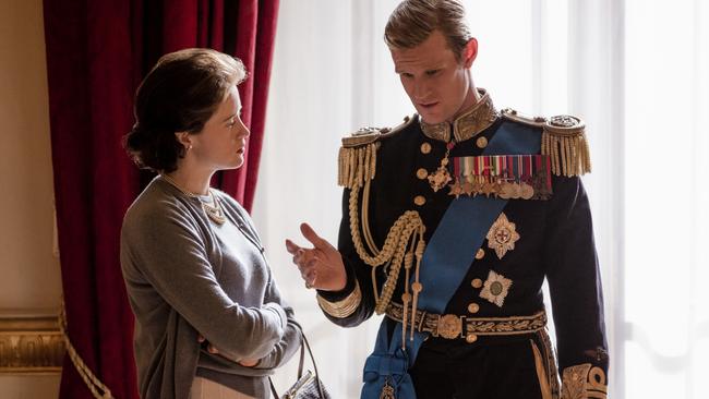 The Crown stars Claire Foy as Queen Elizabeth I and Matt Smith as Prince Philip. Picture: Supplied/Netflix