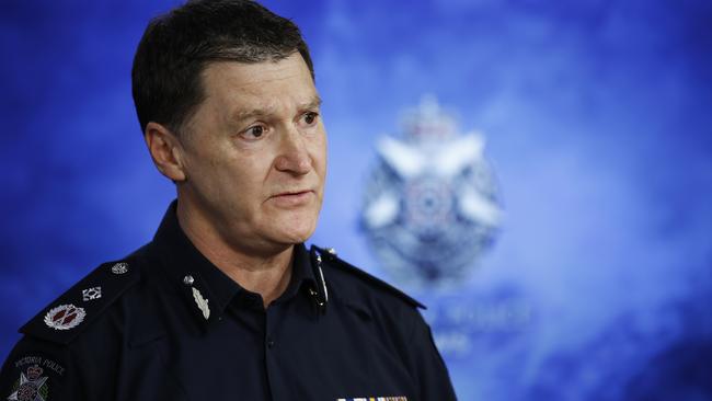 Chief Commissioner Shane Patton dubbed the scandal ‘one of the worst leaks’ in the history of the force. Picture: Daniel Pockett