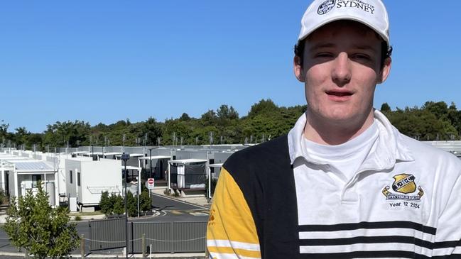 Josh Byrne, 17, was displaced from his Coraki home by the 2021 floods and resides in the Wollongbar pod village. He said on July 30, 2024 the village should be renewed for more than the Ballina Shire Council's proposed decision of six months. Picture: Savannah Pocock