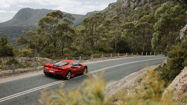 The Ferrari heads towards the Great Western Tiers. Picture: Erik Rosenberg