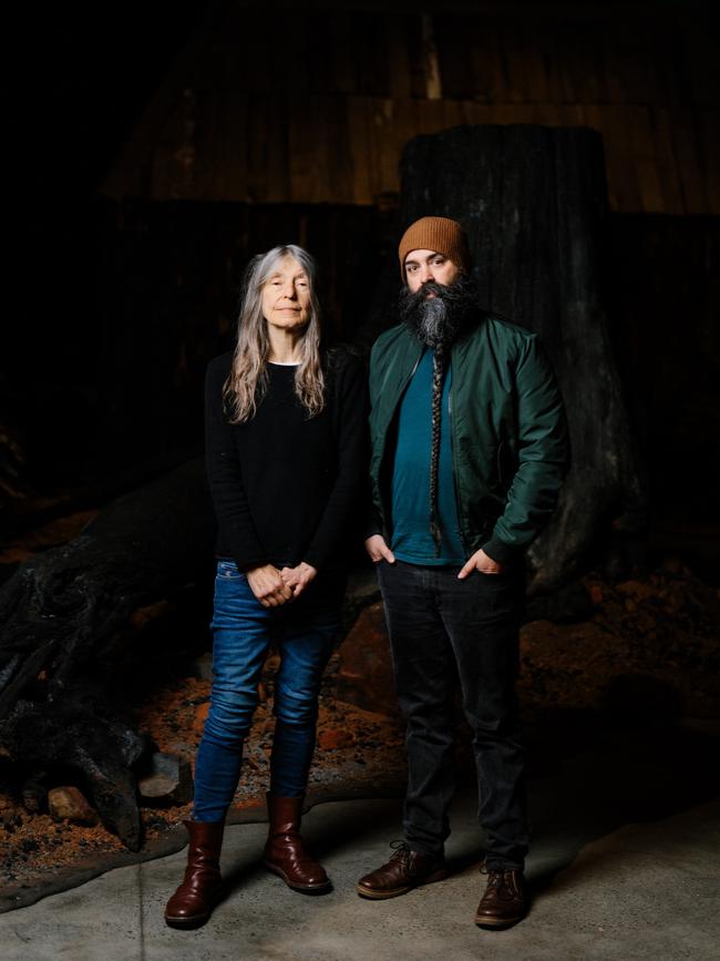 Fiona Hall and AJ King at MONA, Hobart 2022. Picture: Jesse Hunniford