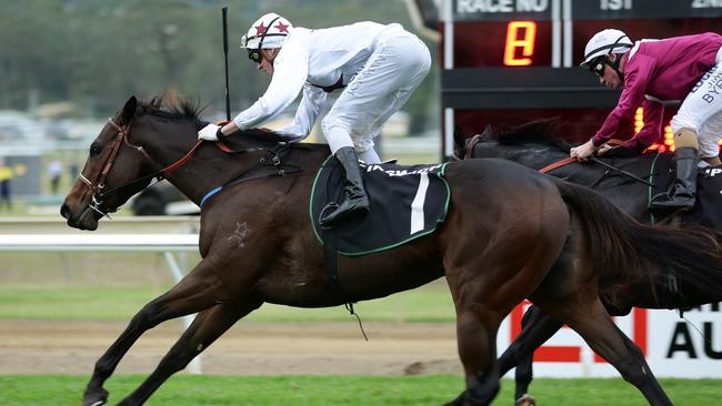 Out front: James Orman after winning on Blueberry Hill at Ipswich on Saturday. Picture: Liam Kidston