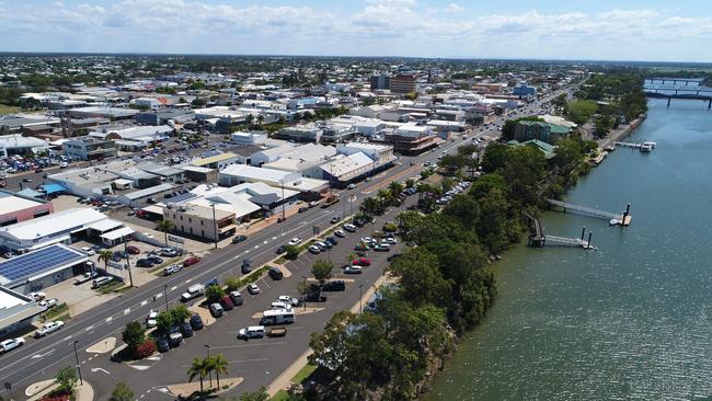 Bundaberg CBD East and the Burnett River.