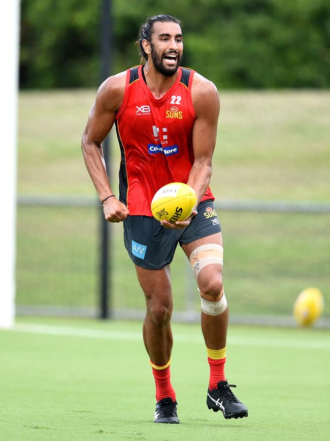 Gold Coast Suns training at Riverway Stadium. Tom Nicholls. Picture: Alix Sweeney