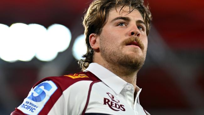 BRISBANE, AUSTRALIA - FEBRUARY 21: Fraser McReight of the Reds takes to the field during the round two Super Rugby Pacific match between Queensland Reds and Moana Pasifika at Suncorp Stadium, on February 21, 2025, in Brisbane, Australia. (Photo by Albert Perez/Getty Images)