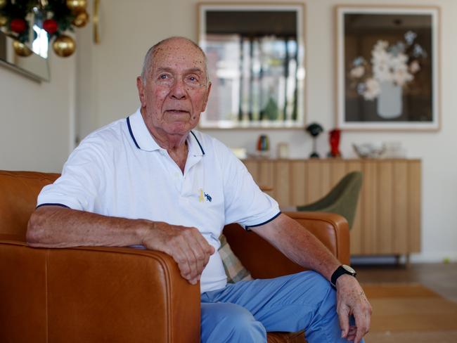 Childhood Holocaust Survivor Eddy Boas pictured at home in Sydney on Sunday, January 27, 2025. Picture: Nikki Short