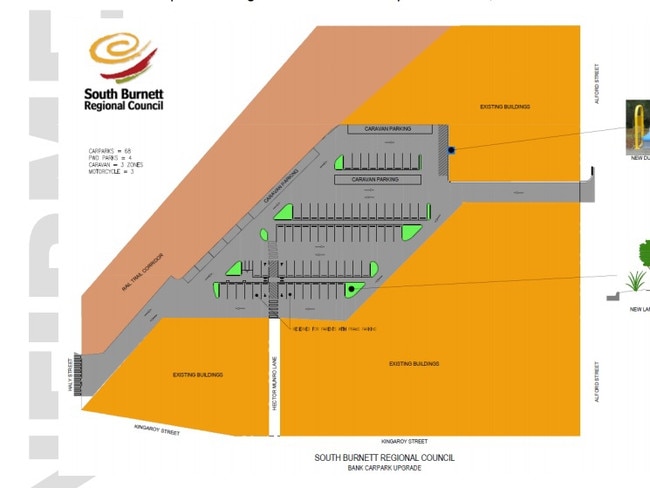 South Burnett Regional Council adopts the design plan for the Alford Street carpark at Kingaroy. Photo: SBRC