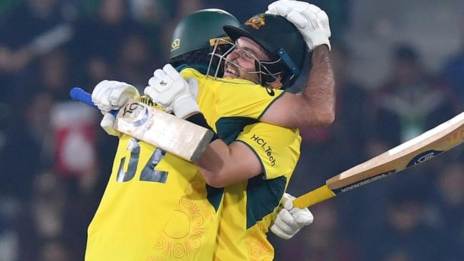 Josh Inglis of Australia celebrates his century. Photo by Sameer Ali/Getty Images.