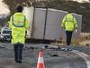 One dead in horror head-on as truck, two cars collide