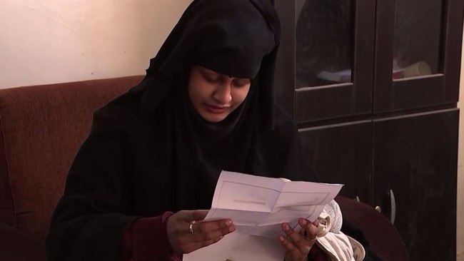 Shamima Begum is shown the Home Office letter revoking her British citizenship at a camp in Syria. Source: ITV News