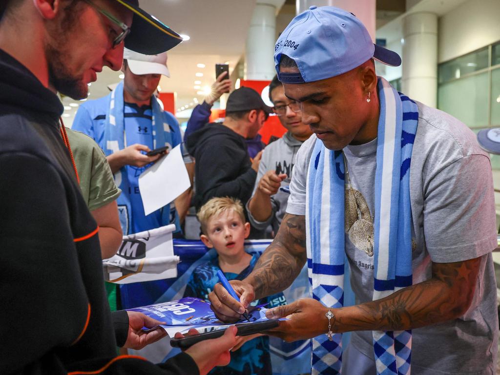 Douglas Costa is already a hit with Sydney FC fans. Picture: David Gray / AFP