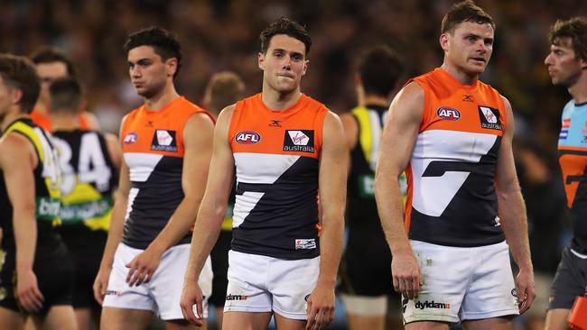 A disappointed Josh Kelly after the preliminary final loss to Richmond. Picture: Phil Hillyard