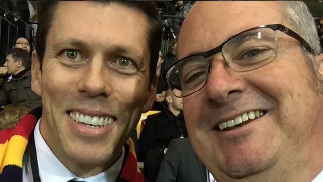 Sports Minister Leon Bignell with Adelaide Crows chief executive officer, Andrew Fagan, at Adelaide Oval. Picture: Instagram