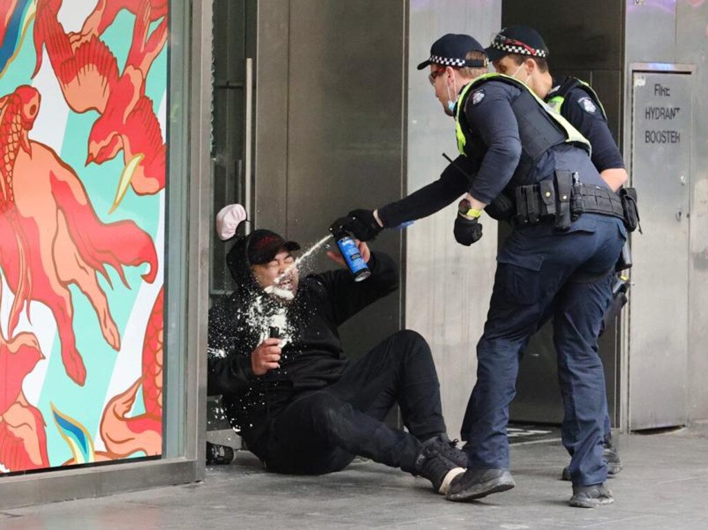 Victorian police were criticised for some of their tactics during anti-lockdown protests. Picture: Jason Edwards