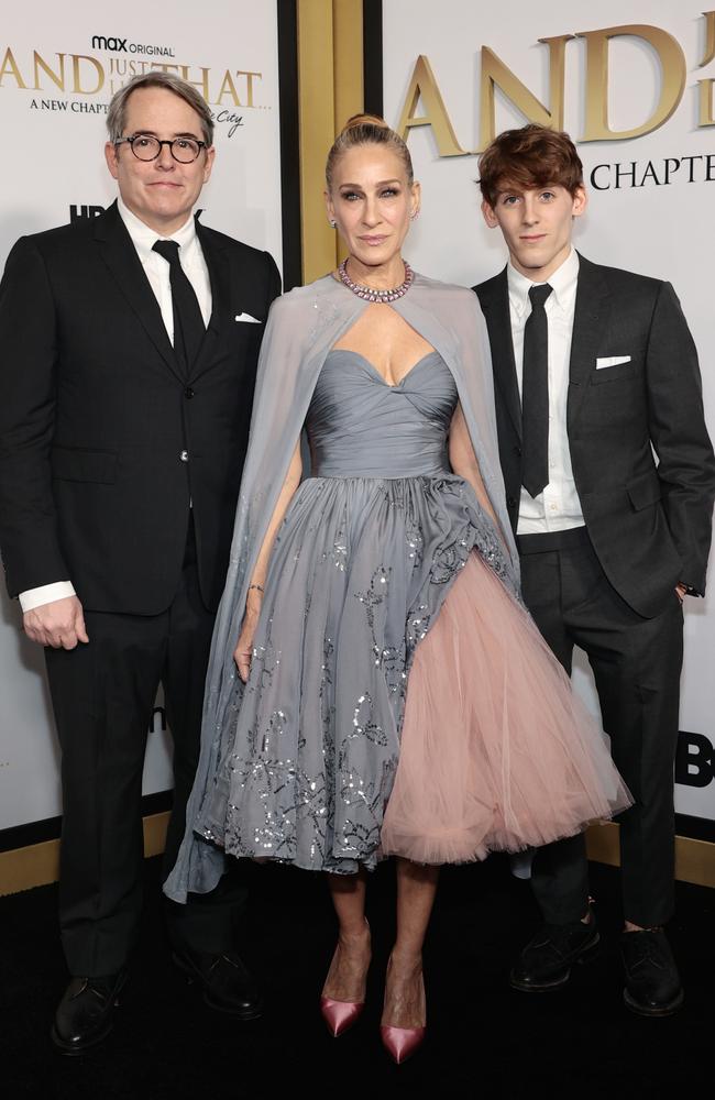 Matthew Broderick, Sarah Jessica Parker and James Wilkie Broderick at the premiere of And Just Like That at Museum of Modern Art in New York. Picture: Dimitrios Kambouris/Getty Images