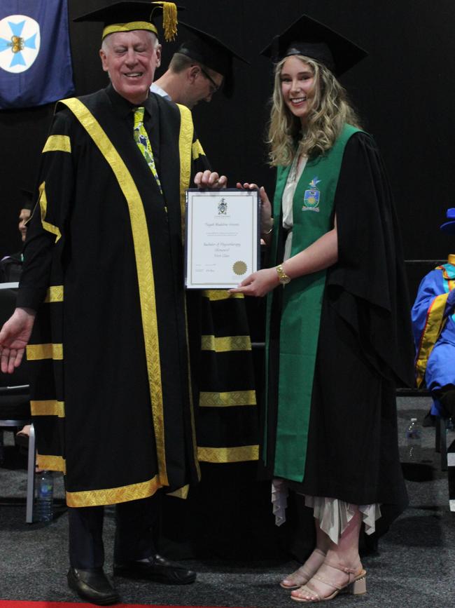 Tayah Stevens graduated with a Bachelor of Physiotherapy (Honours) at the CQUniversity graduation ceremony in Bundaberg on December 14, 2023.