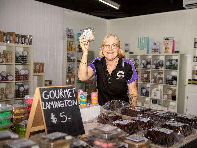 Sister Bake Co, Toogoolawah, co-owner Vicky Cherry at her new shop with a range of products on offer. PHOTO: Ali Kuchel