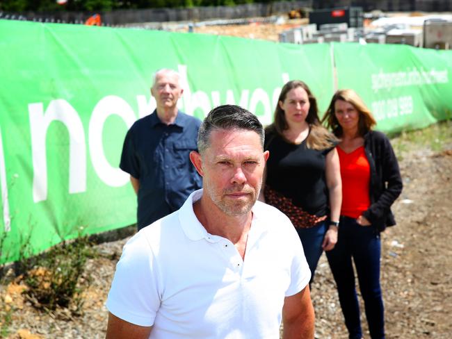 Hills residents, Ron Buxton, Paul Cook, Kim McArtney and Andrea Cook, are were angry that the state government has not revealed precinct plans for Showground. Picture: AAP Image / Angelo Velardo