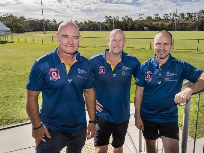 Bond University line up possibly the state's most formidable coaching trio in Andy Lovell, Matt Kennedy and Shaun Hart. Photo: Cavan Flynn/Bond University