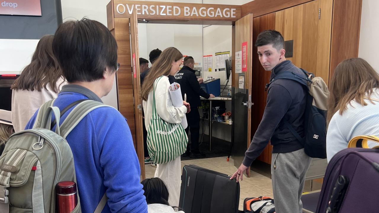 Passengers have been forced to use the oversize baggage drop owing to the electrical fault at Adelaide Airport.