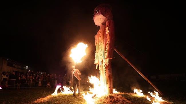 Marcus Gibbon sets the Big Willie alight at the Willie Smith mid-winter festival hosted online due to COVID-19. Picture: LUKE BOWDEN